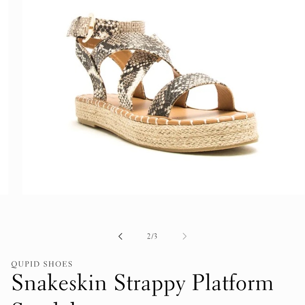Quips platform snakeskin sandals. NWOT